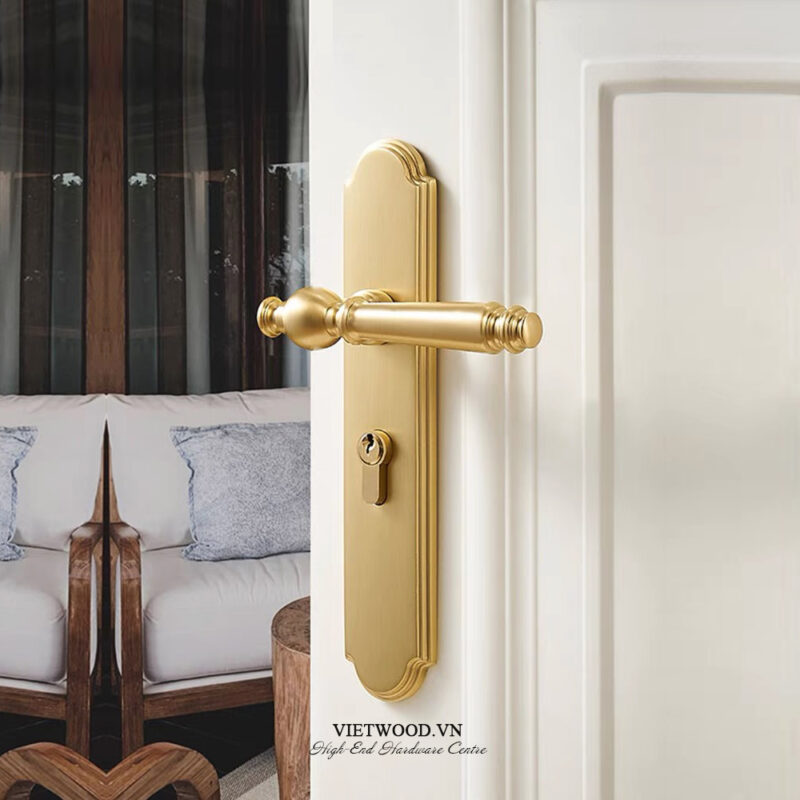 Khóa cửa tay gạt đồng thau Indochine VW – LOCK1015