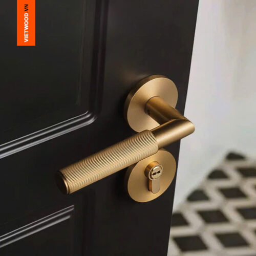 KHÓA CỬA ĐỒNG THAU VÂN SỌC HIỆN ĐẠI SALeLUCE - Kubet D1
